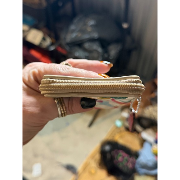 Coach Multicolor Signature C Canvas Zip Wristlet Pouch Cosmetic Bag - Picture 4 of 5